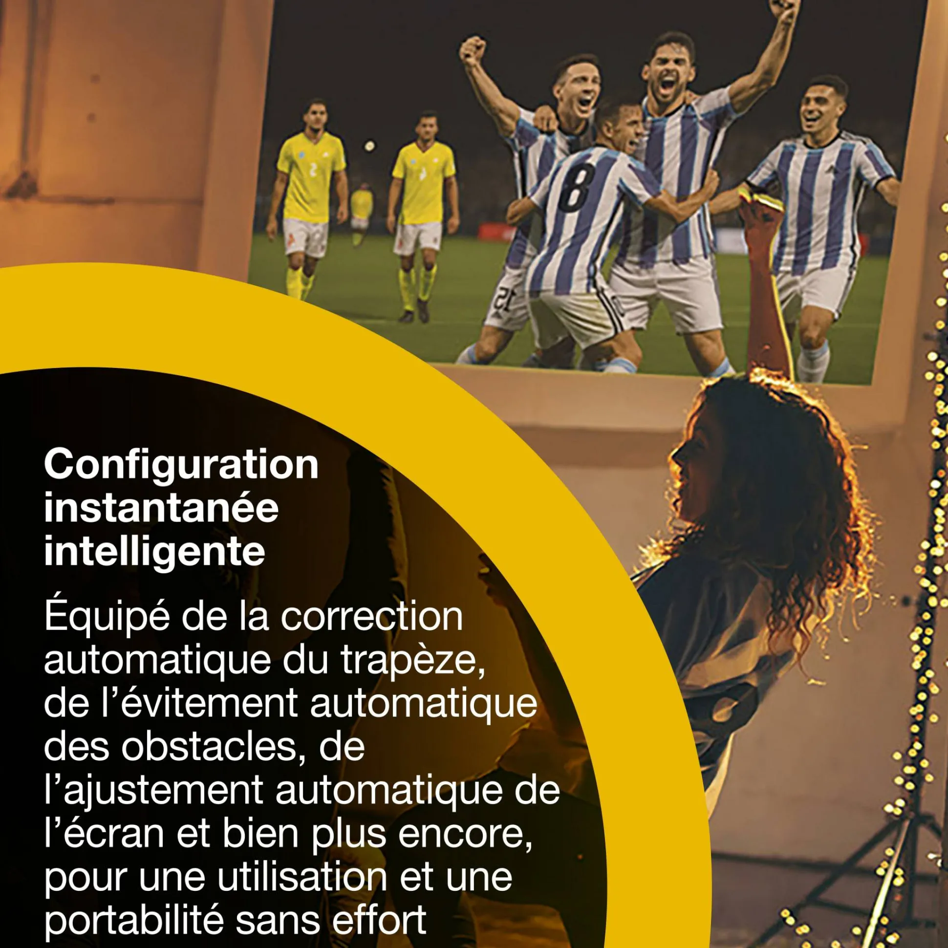 Epson Lifestudio Flex EF-71, Projecteur Smart TV HD intégrale 1080p, portable, 700 lumens, Sound by Bose, Google TV, écran de 150 pouces
