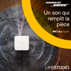 Epson Lifestudio Flex EF-71, Projecteur Smart TV HD intégrale 1080p, portable, 700 lumens, Sound by Bose, Google TV, écran de 150 pouces