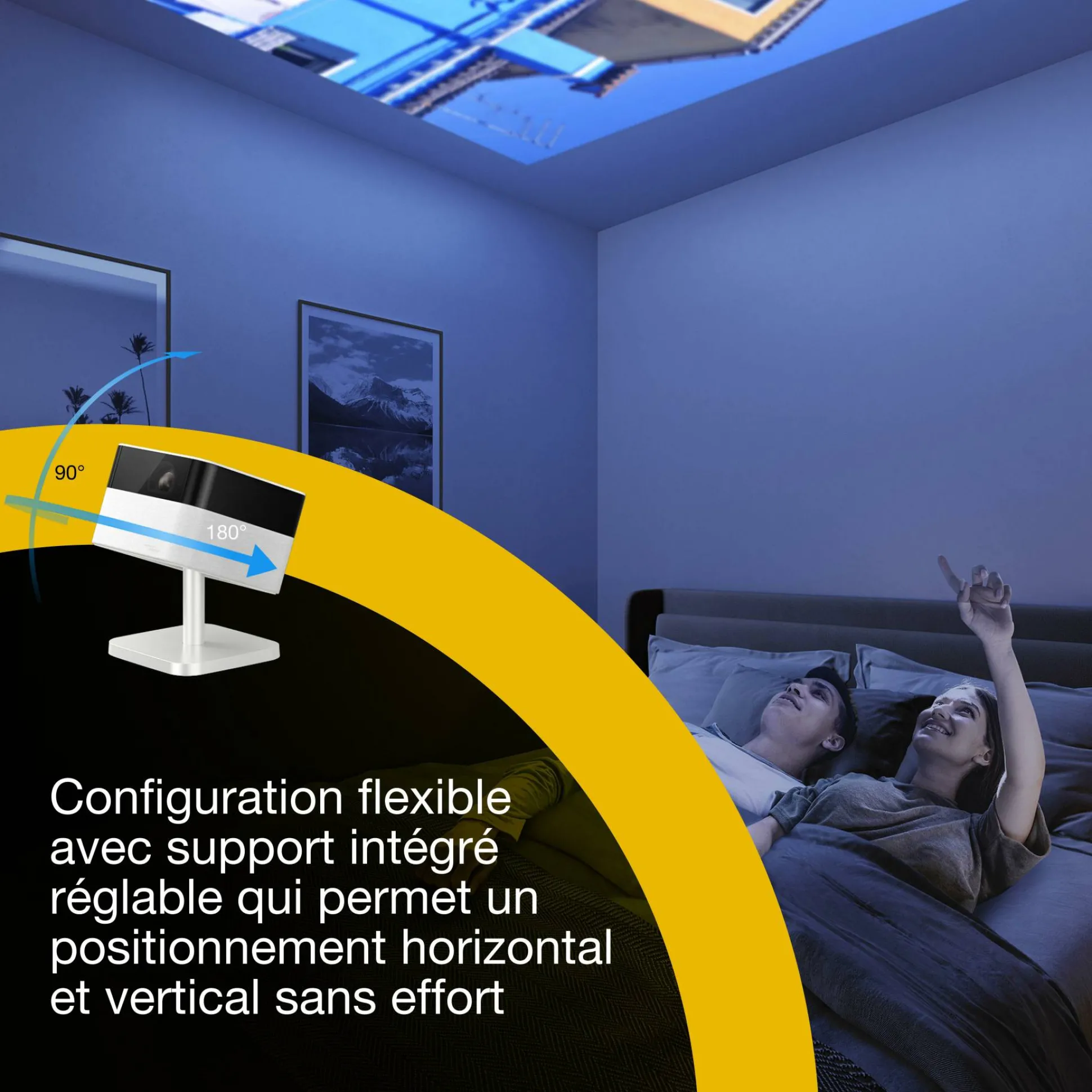 Epson Lifestudio Flex EF-71, Projecteur Smart TV HD intégrale 1080p, portable, 700 lumens, Sound by Bose, Google TV, écran de 150 pouces