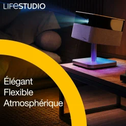 Epson Lifestudio Flex Plus EF-72, Projecteur Smart TV 4K PRO-UHD, portable, 1 000 lumens, Sound by Bose, Google TV, écran de 150 pouces