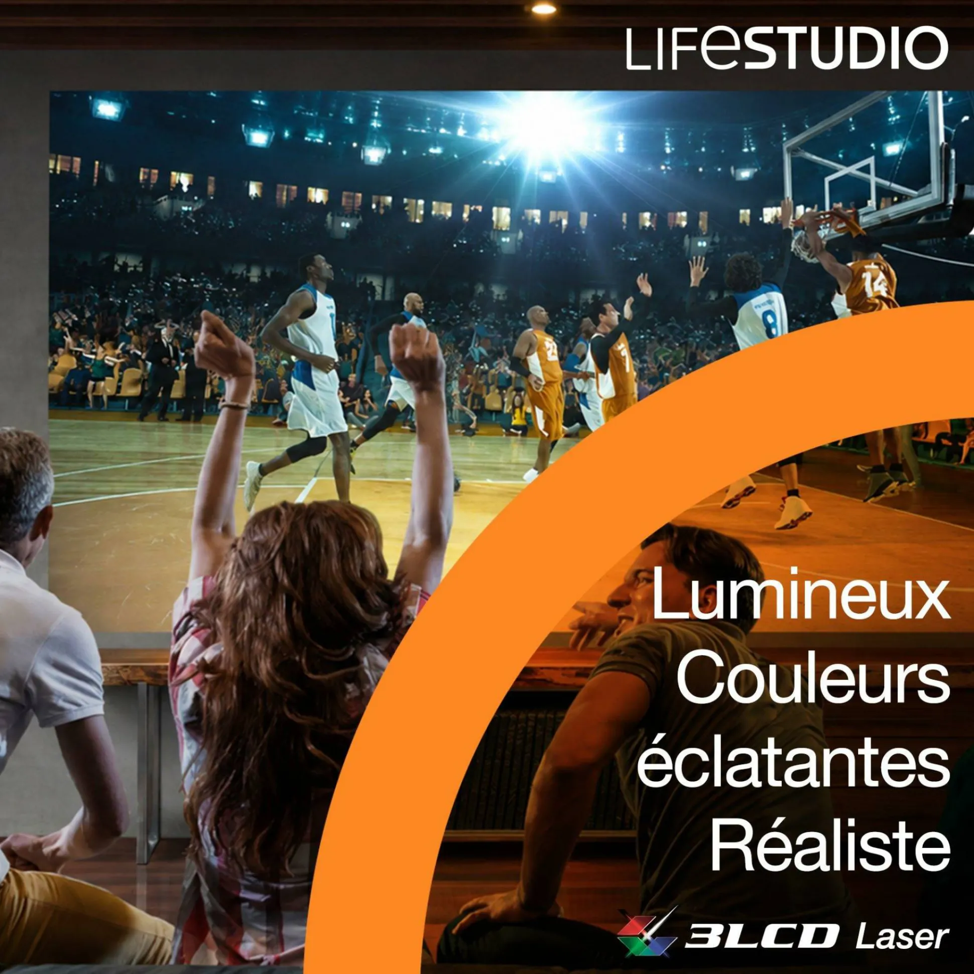 Epson Lifestudio Grand EH-LS670B, Projecteur laser intelligent à ultracourte focale, 4K PRO-UHD, 3 600 lumens, Sound by Bose, Google TV, écran de 120 pouces, garantie de 5 ans