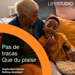 Epson Lifestudio Grand Plus EH-LS970B, Projecteur laser intelligent à ultracourte focale, Home cinéma 4K, 4 000 lumens, Sound by Bose, Google TV, écran de 150 pouces, garantie de 5 ans