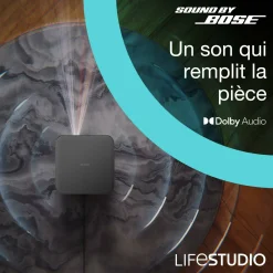 Epson Lifestudio Pop Plus EF-62B, Projecteur Smart TV 4K PRO-UHD, portable, 700 lumens, Sound by Bose, Google TV, écran de 150 pouces