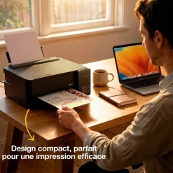 Imprimante A4 Wi-Fi et AirPrint EcoTank ET-1910 équipée de réservoirs d’encre, avec jusqu’à 3 ans d’encre inclus