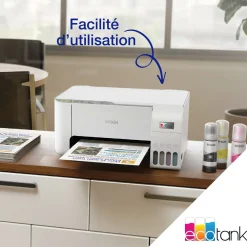Imprimante multifonction A4 Wi-Fi EcoTank L3276 équipée de réservoirs d’encre, avec jusqu’à 3 ans d’encre inclus