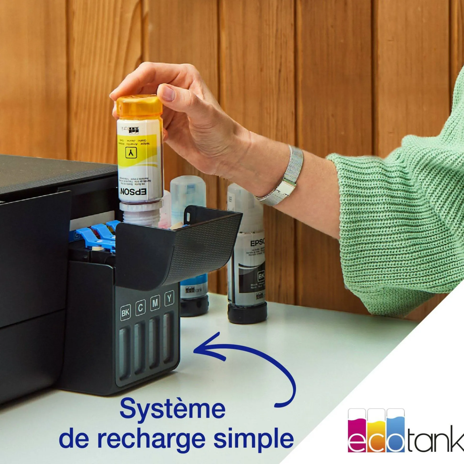 Imprimante multifonction A4 Wi-Fi EcoTank ET-2860 équipée de réservoirs d’encre, avec jusqu’à 3 ans d’encre inclus