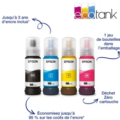 Imprimante multifonction A4 Wi-Fi EcoTank ET-2865 équipée de réservoirs d’encre, avec jusqu’à 3 ans d’encre inclus