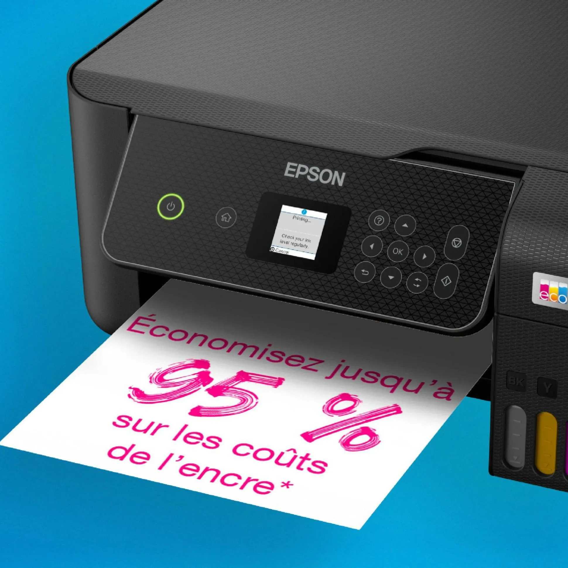 Imprimante multifonction A4 Wi-Fi EcoTank ET-2871 équipée de réservoirs d’encre, avec jusqu’à 3 ans d’encre inclus