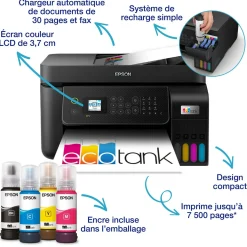Imprimante multifonction A4 Wi-Fi EcoTank ET-4800 équipée de réservoirs d’encre, avec jusqu’à 3 ans d’encre inclus