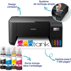 Imprimante multifonction A4 Wi-Fi EcoTank ET-2864 équipée de réservoirs d’encre, avec jusqu’à 3 ans d’encre inclus