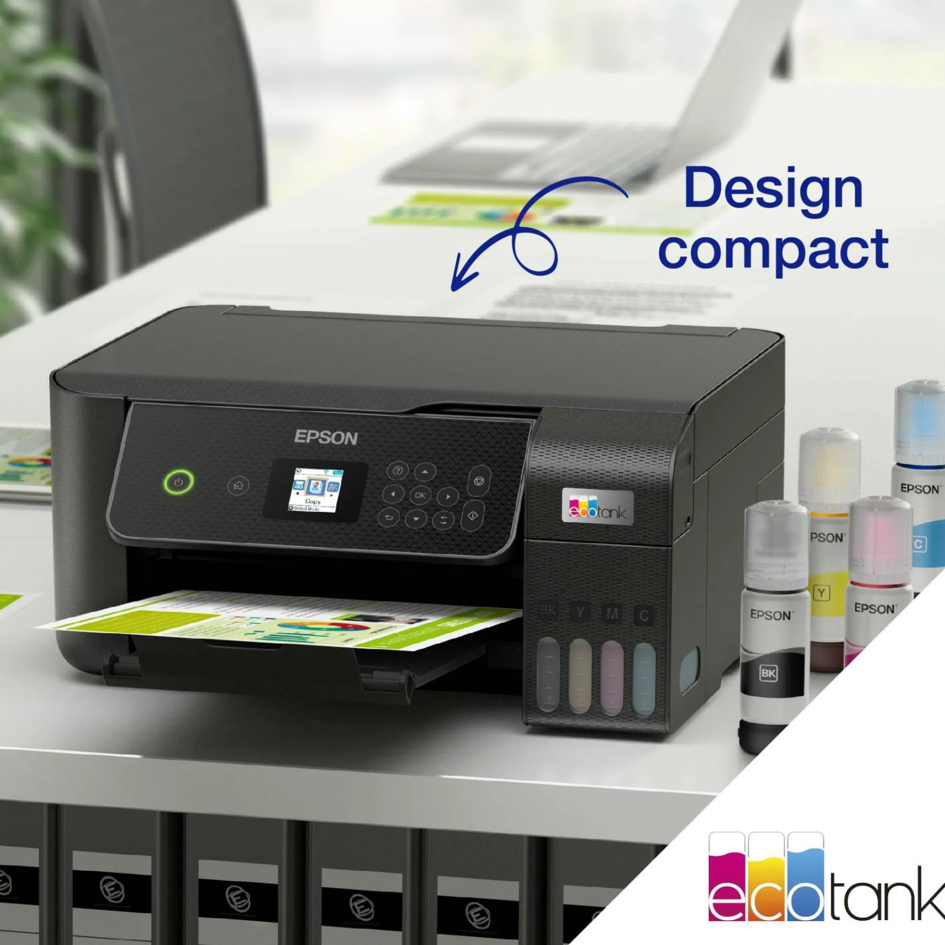 Imprimante multifonction A4 Wi-Fi EcoTank ET-2875 équipée de réservoirs d’encre, avec jusqu’à 3 ans d’encre inclus