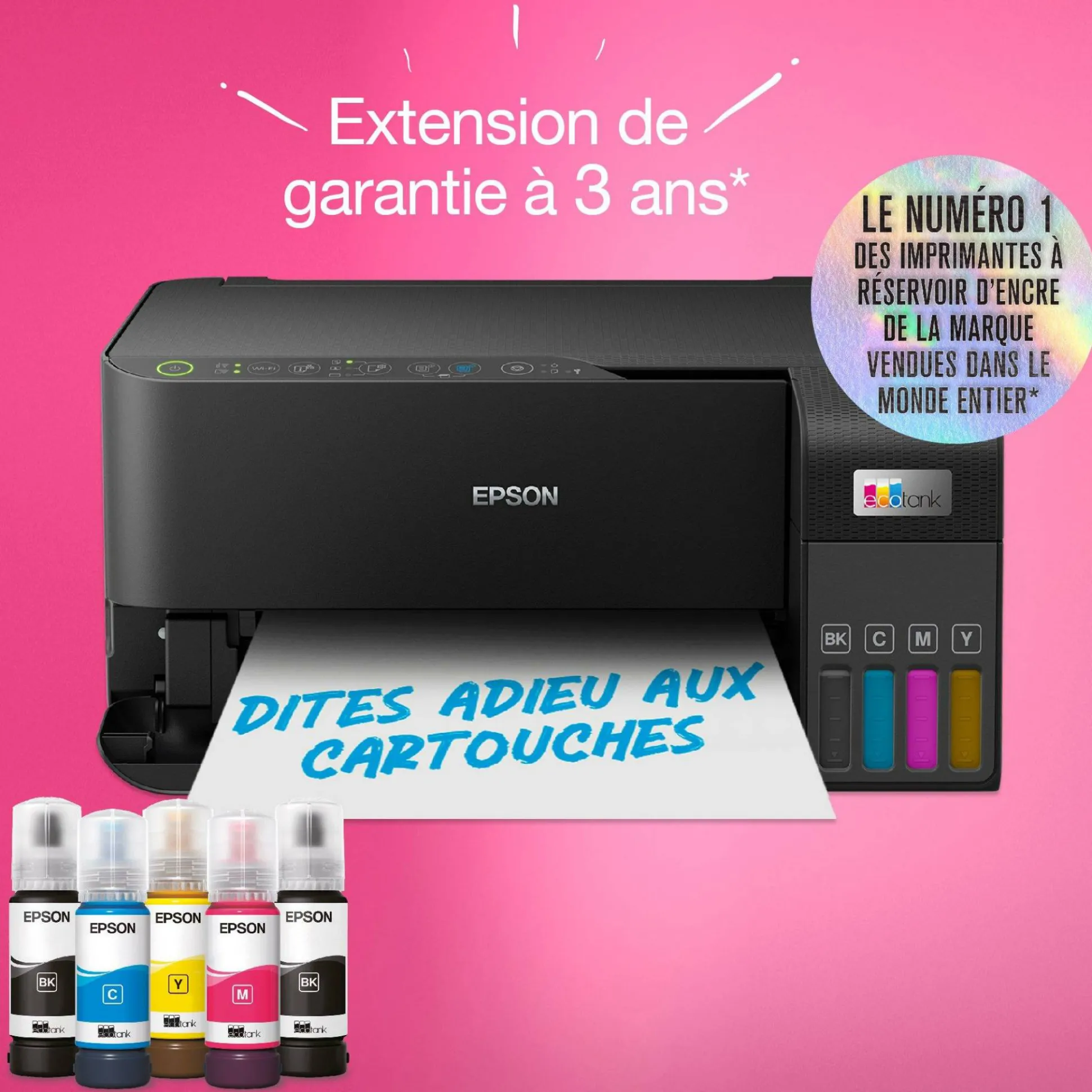 Imprimante multifonction A4 Wi-Fi EcoTank ET-2830 équipée de réservoirs d’encre, avec jusqu’à 3 ans d’encre inclus