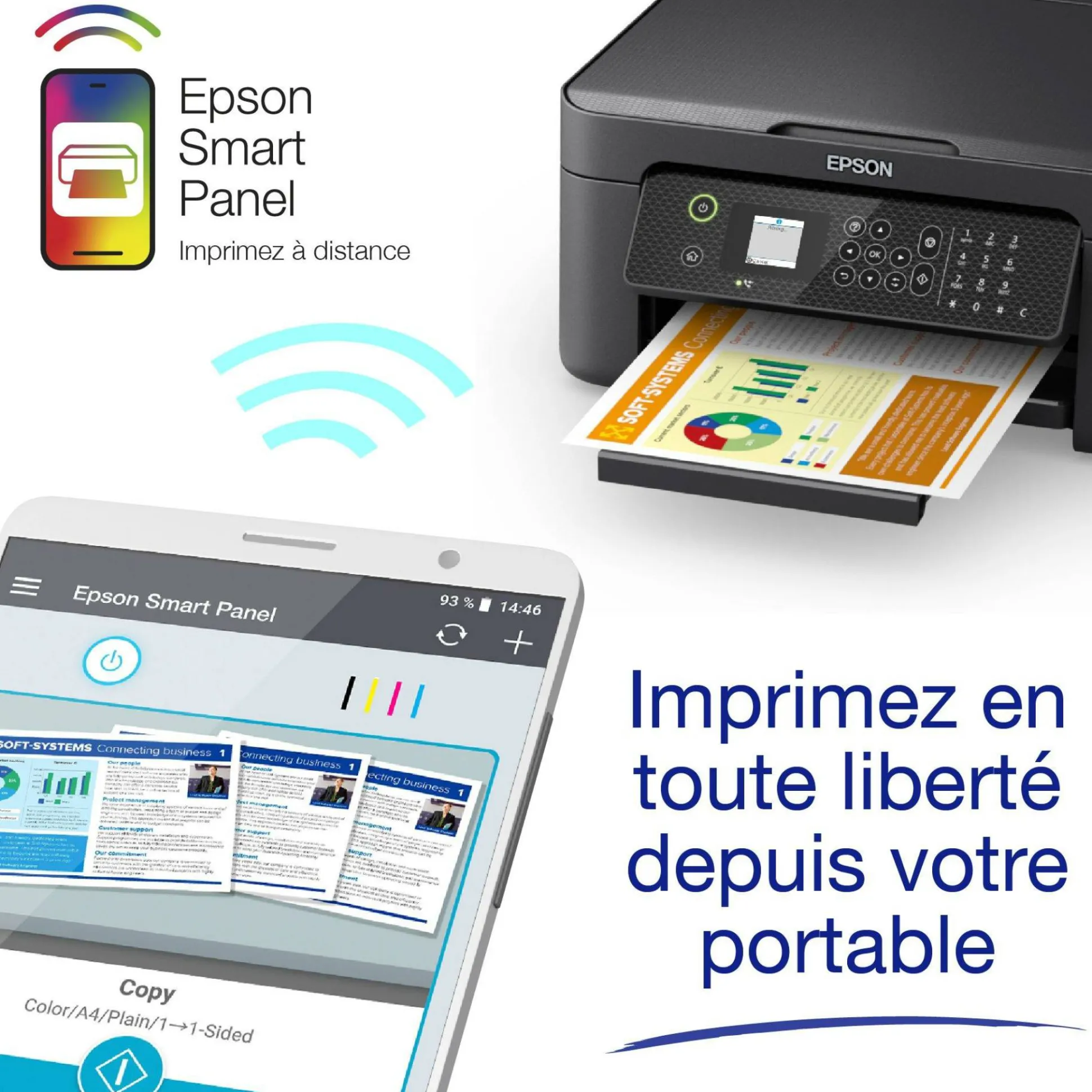 Imprimante multifonction Jet d’Encre A4 WorkForce WF-2910DWF et 6 mois d’encre offerts* avec l’abonnement ReadyPrint Flex