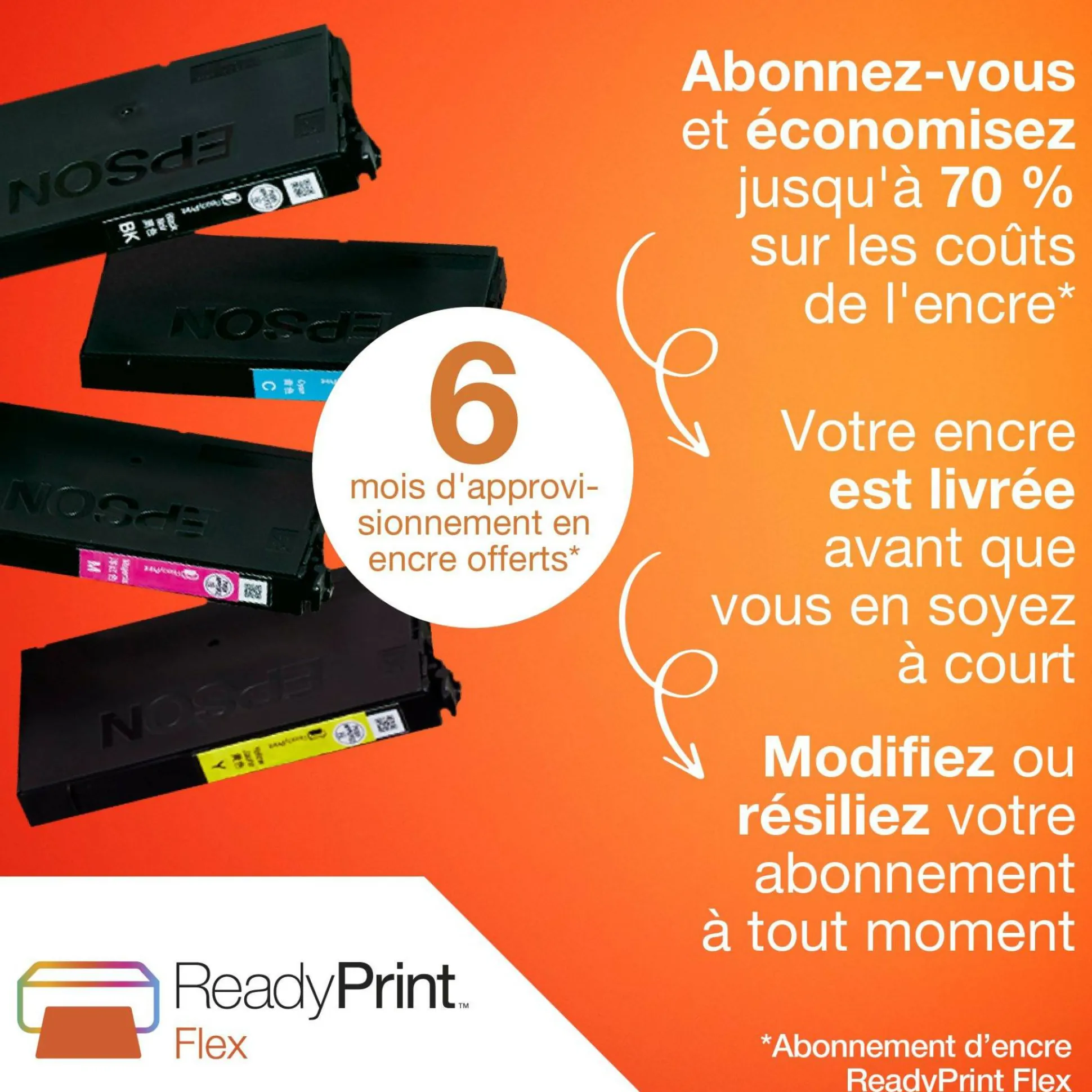 Imprimante multifonction Jet d’Encre A4 WorkForce Pro WF-3820DWF et 6 mois d’encre offerts* avec l’abonnement ReadyPrint