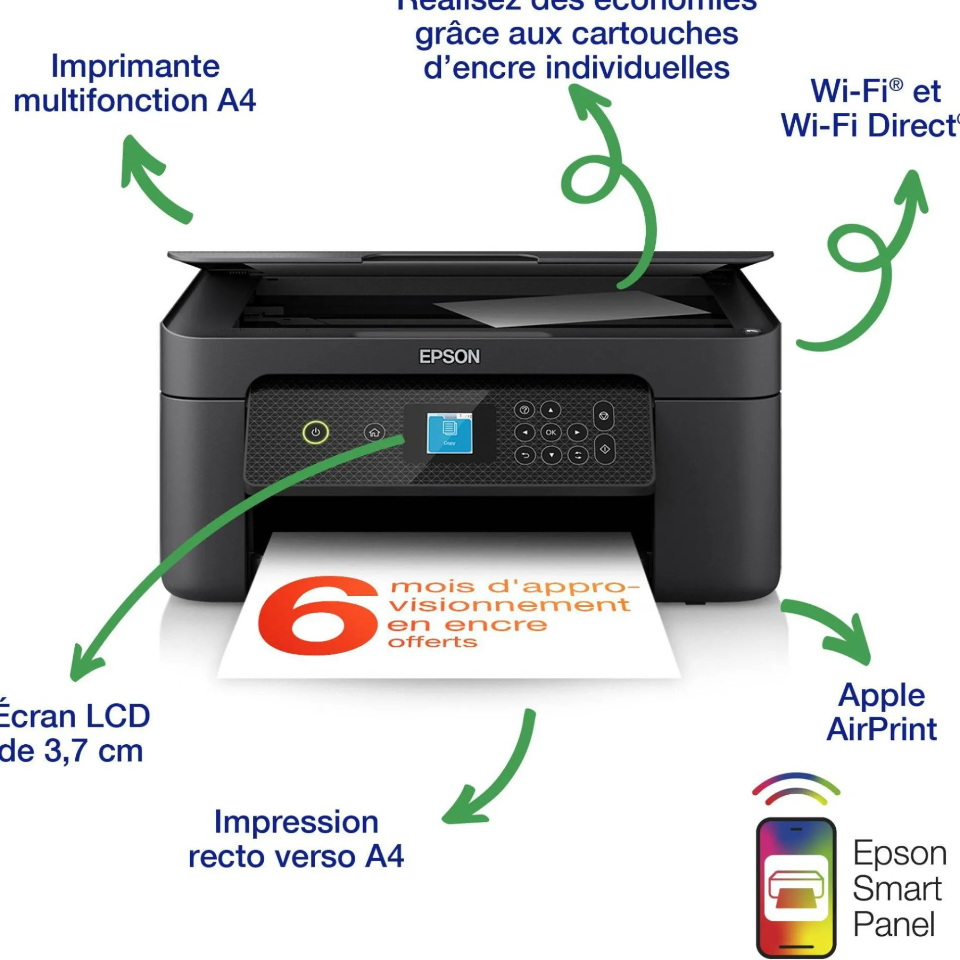 Imprimante multifonction Jet d’Encre A4 Expression XP-3200 et 6 mois d’encre offerts* avec l’abonnement ReadyPrint Flex