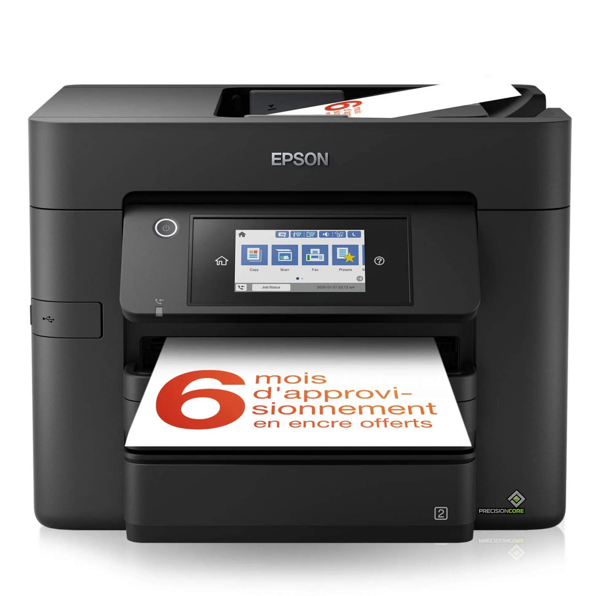 Imprimante multifonction Jet d’Encre A4 WorkForce WF-4830DTWF et 6 mois d’approvisionnement en encre offerts avec l’abonnement ReadyPrint*