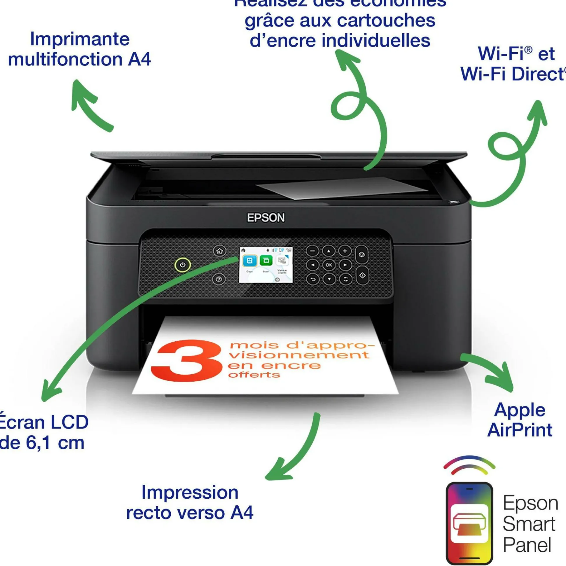 Imprimante multifonction Jet d’Encre A4 Expression XP-4200 et 6 mois d’encre offerts* avec l’abonnement ReadyPrint Flex
