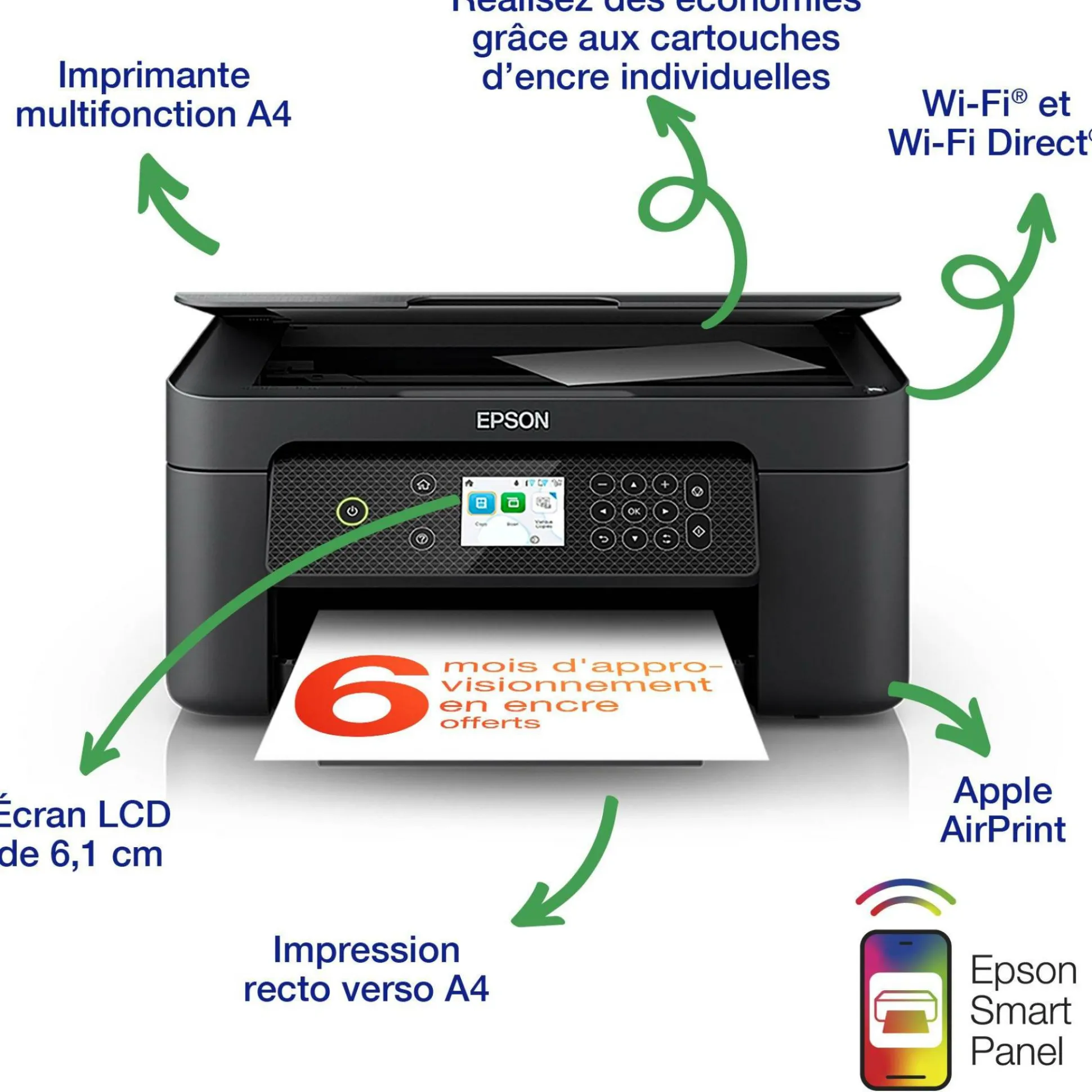 Imprimante multifonction Jet d’Encre A4 Expression XP-4200 et 6 mois d’encre offerts* avec l’abonnement ReadyPrint Flex