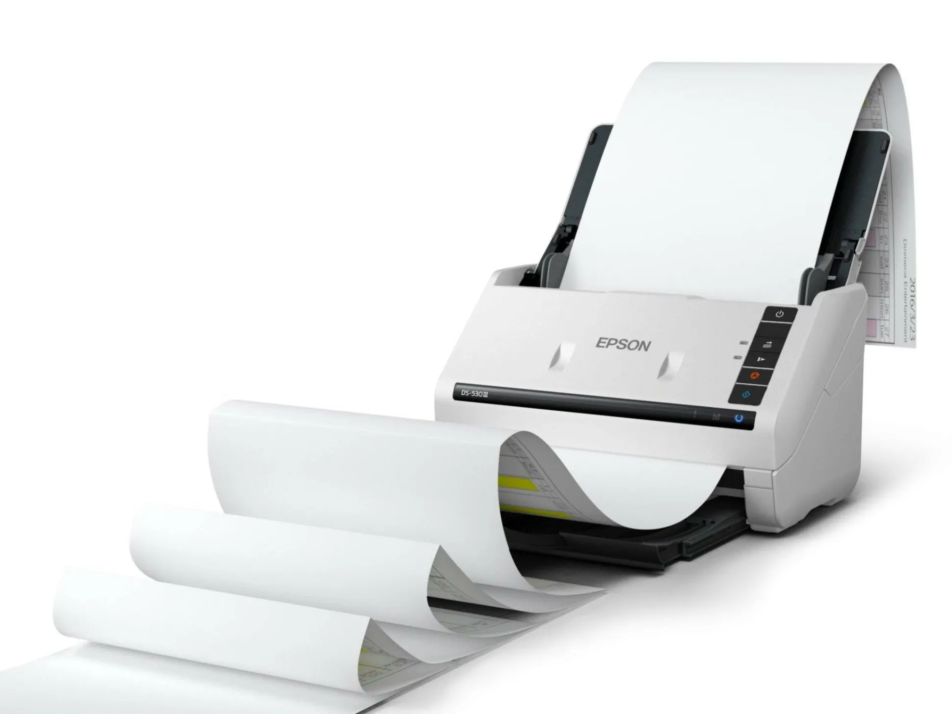 Le scanner recto verso automatique WorkForce DS-530III permet de numériser rapidement les documents professionnels