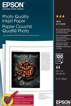 Papier A4 jet d’encre de qualité photo Epson 102 g/m2, 100 feuilles
