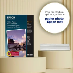 Papier photo A4 mat Epson 167 g/m2, 50 feuilles