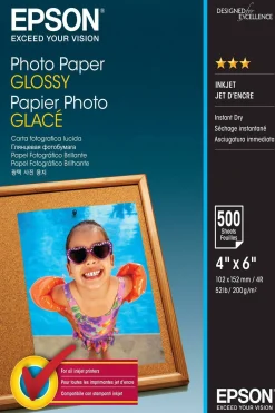 Papier photo brillant Epson (100 x 150 mm), 200 g/m2, 500 feuilles