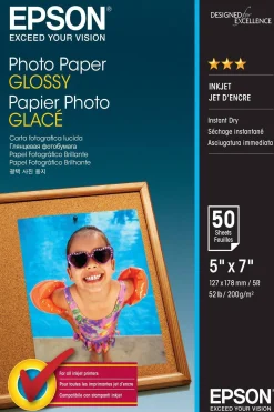Papier photo brillant Epson (130 x 180 mm), 200 g/m2, 50 feuilles