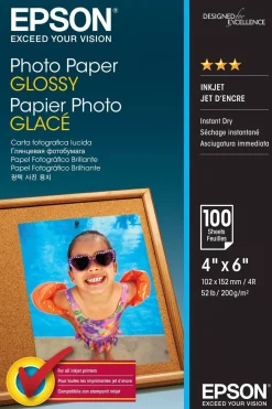Papier photo brillant Epson (100 x 150 mm), 200 g/m2, 100 feuilles