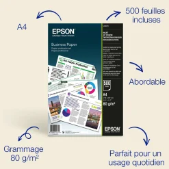 Papier professionnel A4 Jet d’Encre Epson 80 g/m2, 500 feuilles