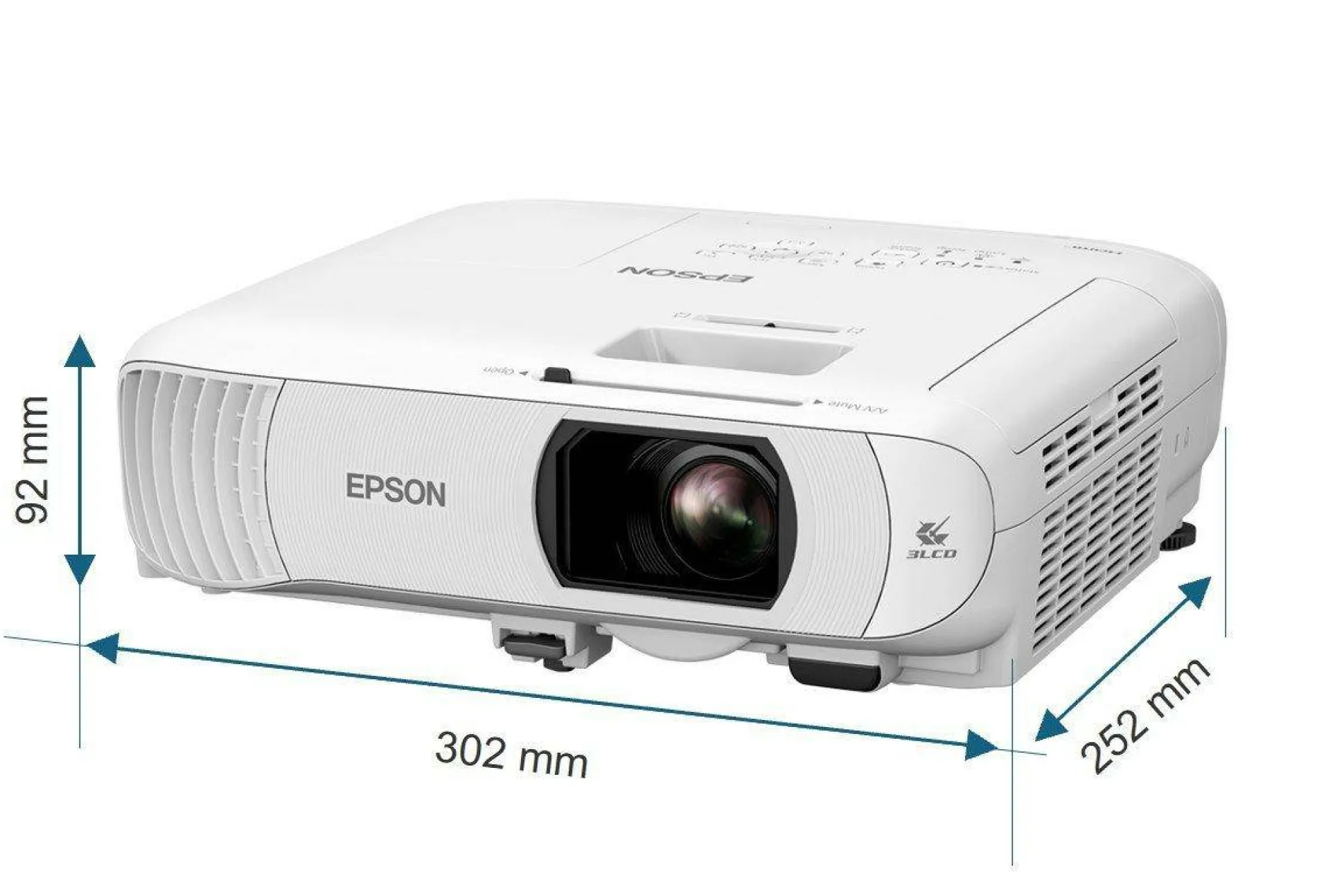 Projecteur à lampe Full HD EH-TW840, 2 ports HDMI, 4 000 lumens, grande taille d’image jusqu’à 337 pouces (8,56 m)