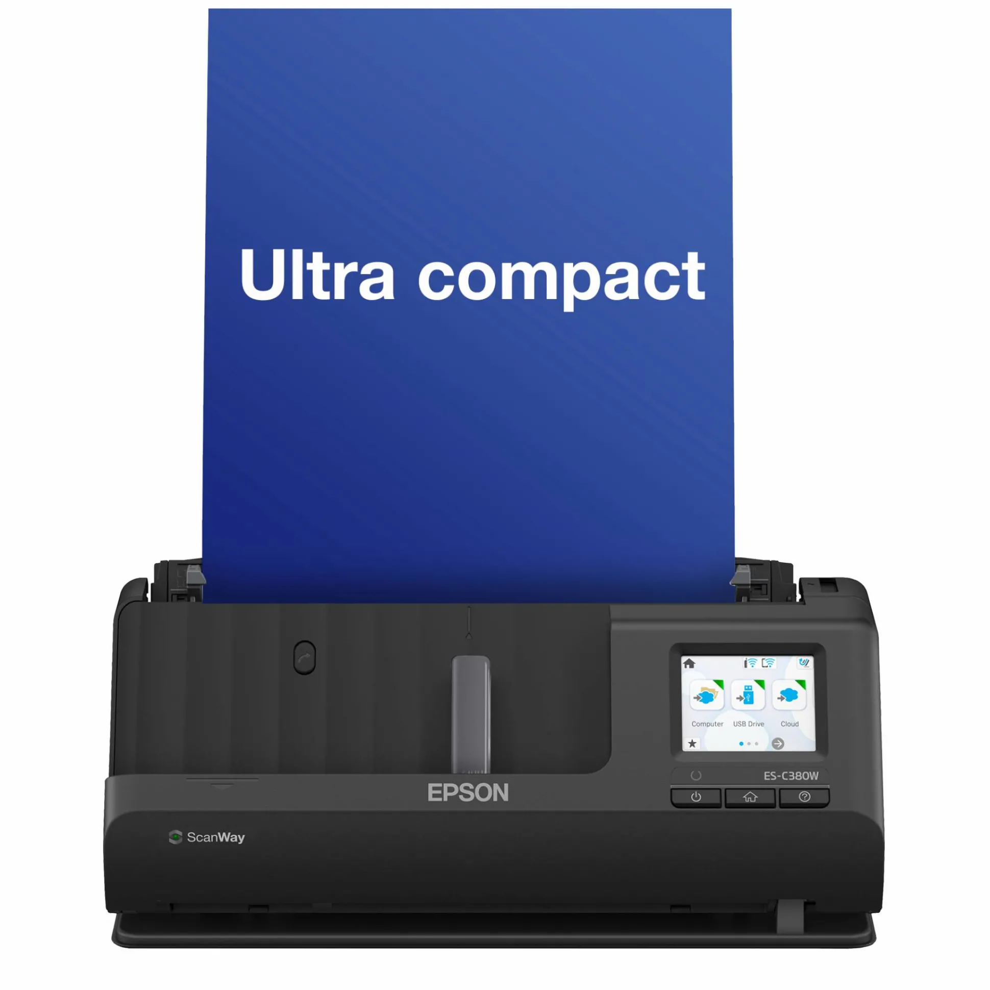 Scanner de documents A4 compact ES-C380W avec connexion Wi-Fi et chemin de numérisation en « U »