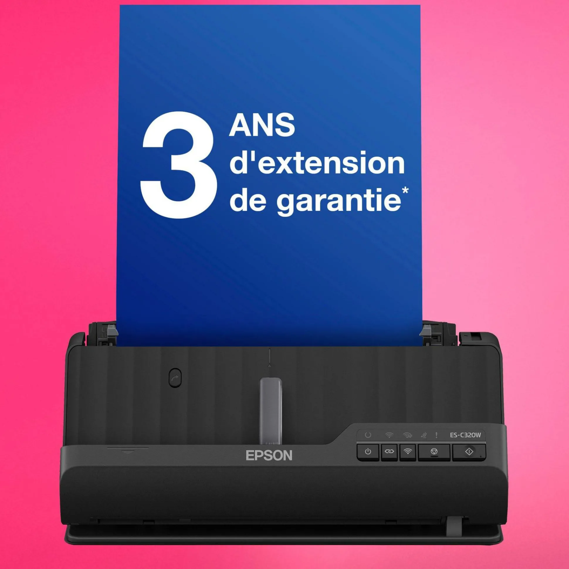 Scanner de documents A4 compact ES-C320W avec connexion Wi-Fi et chemin de numérisation en « U »