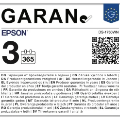 Scanner à plat compact WorkForce DS-1760WN, avec connexion réseau et Wi-Fi intégrés, pour les petites entreprises et les bureaux à domicile.