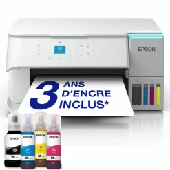 Solution d’impression A4 blanche EcoTank ET-2956 équipée d’une connexion Wi-Fi et de réservoirs d’encre, avec jusqu’à 3 ans d’encre inclus
