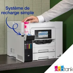 Solution d’impression A4 EcoTank Pro ET-5885 avec Wi-Fi, réservoirs d’encre et prise en charge PCL