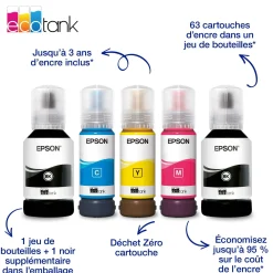 Solution d’impression A4 Wi-Fi EcoTank ET-3950 équipée de réservoirs d’encre, avec jusqu’à 3 ans d’encre inclus