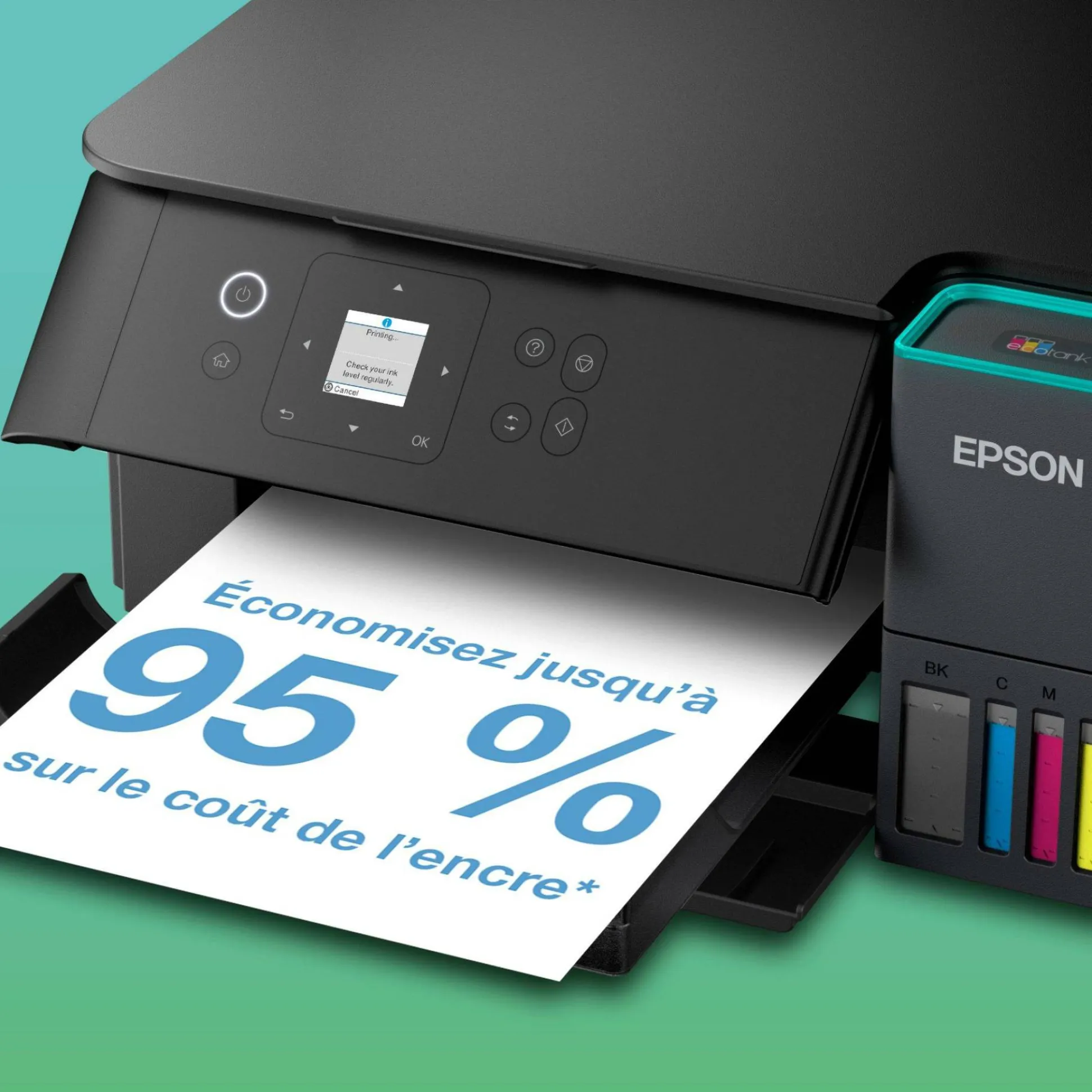 Solution d’impression A4 Wi-Fi EcoTank ET-2950 équipée de réservoirs d’encre, avec jusqu’à 3 ans d’encre inclus