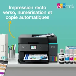 Solution d’impression A4 Wi-Fi EcoTank ET-4955 équipée de réservoirs d’encre, avec jusqu’à 3 ans d’encre inclus