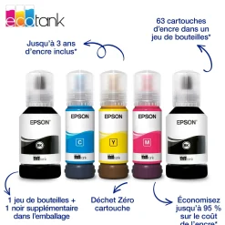 Solution d’impression A4 Wi-Fi EcoTank ET-4955 équipée de réservoirs d’encre, avec jusqu’à 3 ans d’encre inclus