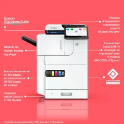 Solution d’impression couleur A4 WorkForce Enterprise AM-C550z avec module de finition interne