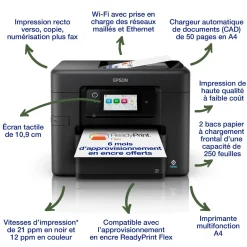Solution d’impression Jet d’Encre A4 sans fil WorkForce Pro WF-4930 et 6 mois d’approvisionnement en encre offerts avec l’abonnement à ReadyPrint*