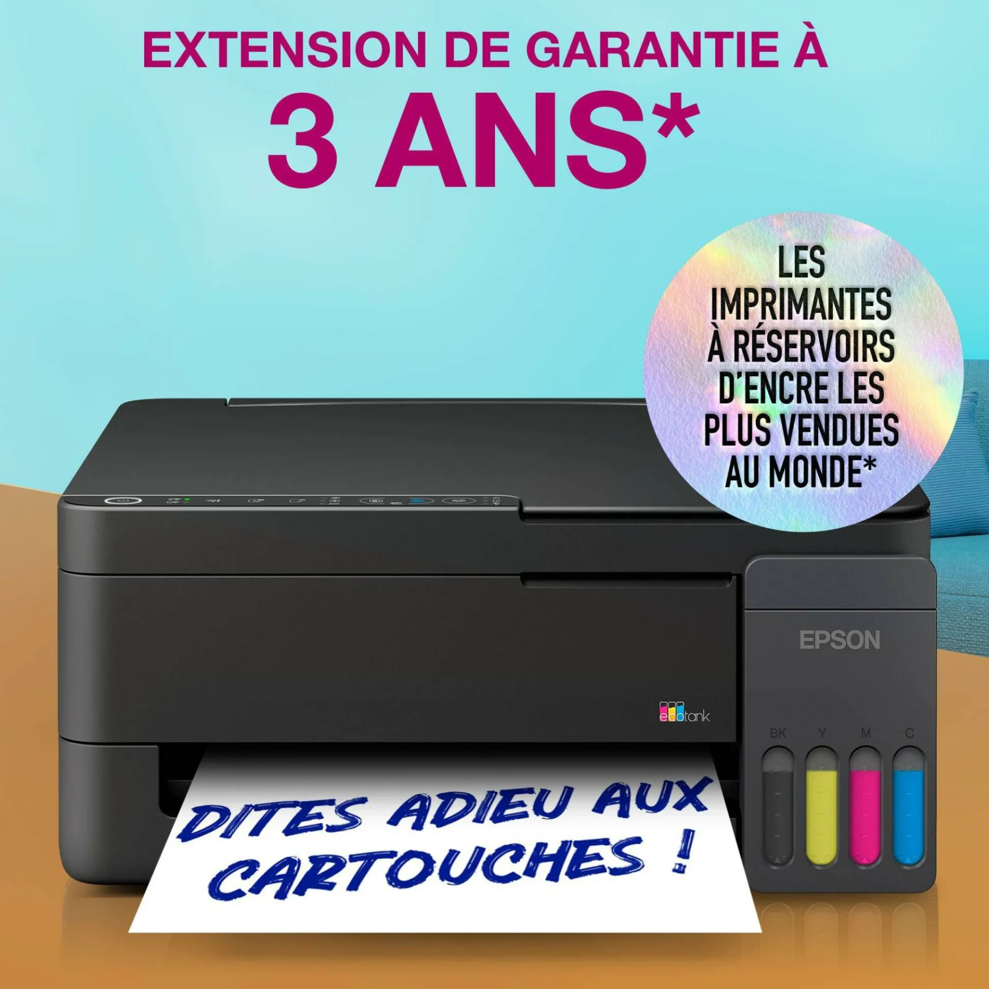 Solution d’impression multifonction A4 Wi-Fi et AirPrint EcoTank ET-2915 équipée de réservoirs d’encre, avec jusqu’à 3 ans d’encre inclus