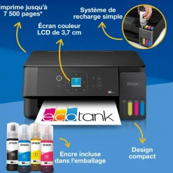 Solution d’impression multifonction A4 Wi-Fi et AirPrint EcoTank ET-2920 équipée de réservoirs d’encre, écran LCD et jusqu’à 3 ans d’encre inclus