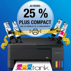 Solution d’impression multifonction A4 Wi-Fi et AirPrint EcoTank ET-2910 équipée de réservoirs d’encre, avec jusqu’à 3 ans d’encre inclus