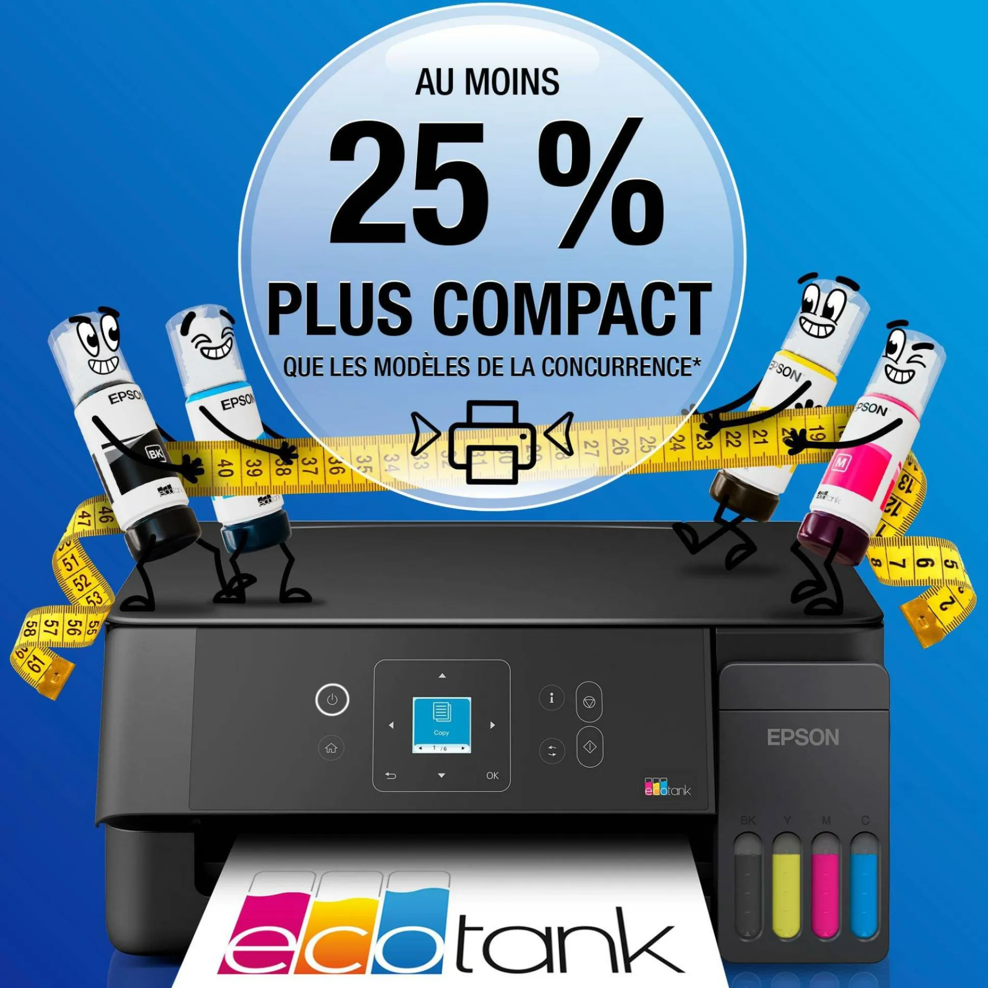 Solution d’impression multifonction A4 Wi-Fi et AirPrint EcoTank L3360 équipée de réservoirs d’encre, écran LCD et jusqu’à 3 ans d’encre inclus