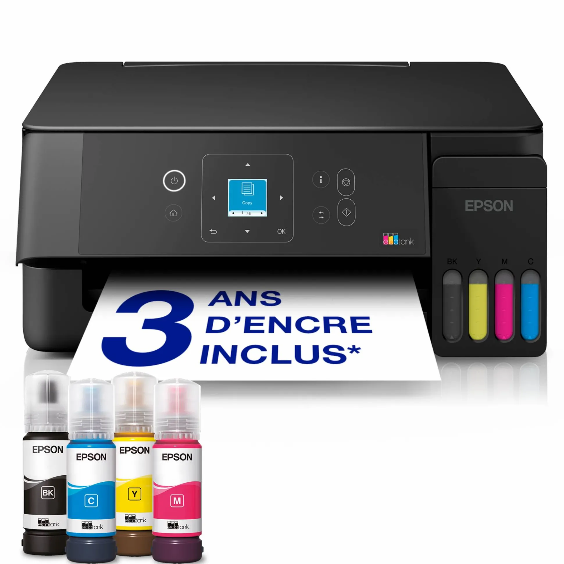 Solution d’impression multifonction A4 Wi-Fi et AirPrint EcoTank ET-2925 équipée de réservoirs d’encre, écran LCD et jusqu’à 3 ans d’encre inclus
