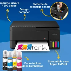 Solution d’impression multifonction A4 Wi-Fi et AirPrint EcoTank ET-2914 équipée de réservoirs d’encre, avec jusqu’à 3 ans d’encre inclus