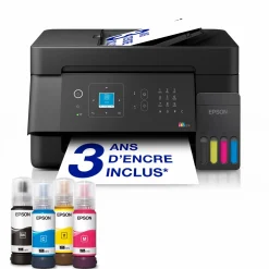 Solution d’impression multifonction A4 Wi-Fi et AirPrint EcoTank ET-4905 équipée de réservoirs d’encre, d’un écran LCD et d’un chargeur automatique de documents, avec jusqu’à 3 ans d’encre inclus