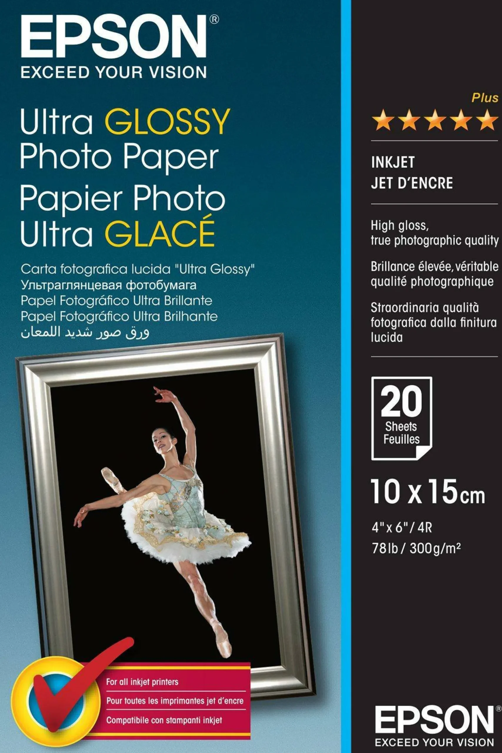 Ultra Glossy Photo Paper, 100 x 150 mm, 300g/m2, 20 Sheets