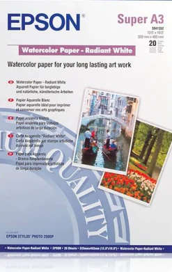 WaterColor Paper - Radiant White, DIN A3+, 190g/m2, 20 Sheets